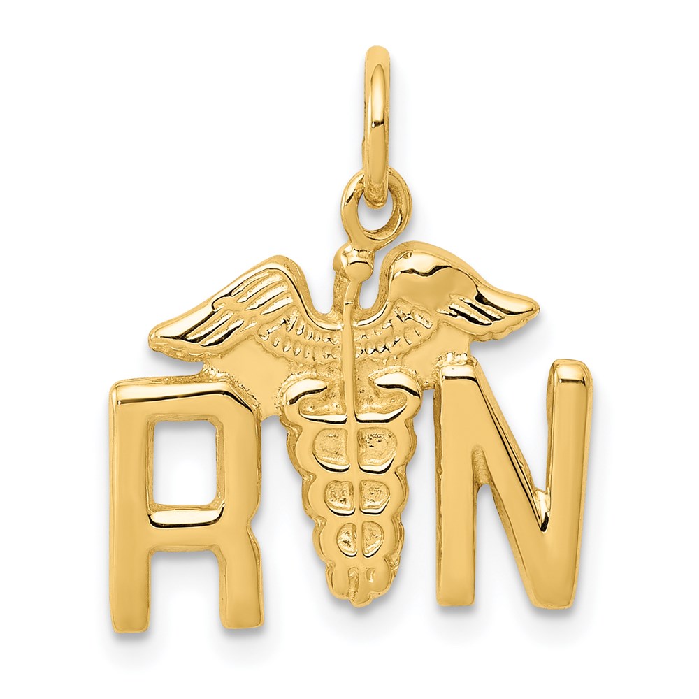 14K Gelbgold 14K Rn Registered Krankenschwester Charm