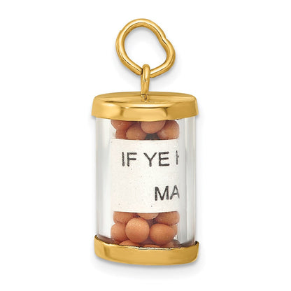 14K Gelbgold 14K 3-d Mustard Seeds Matthew 17 Ranke Anhänger