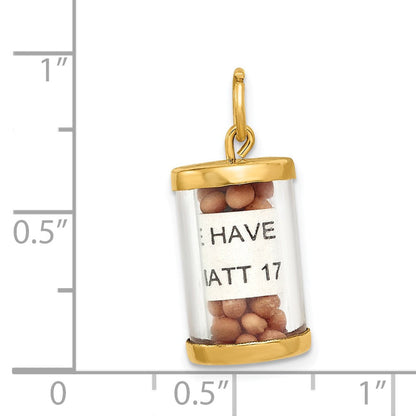14K Gelbgold 14K 3-d Mustard Seeds Matthew 17 Ranke Anhänger
