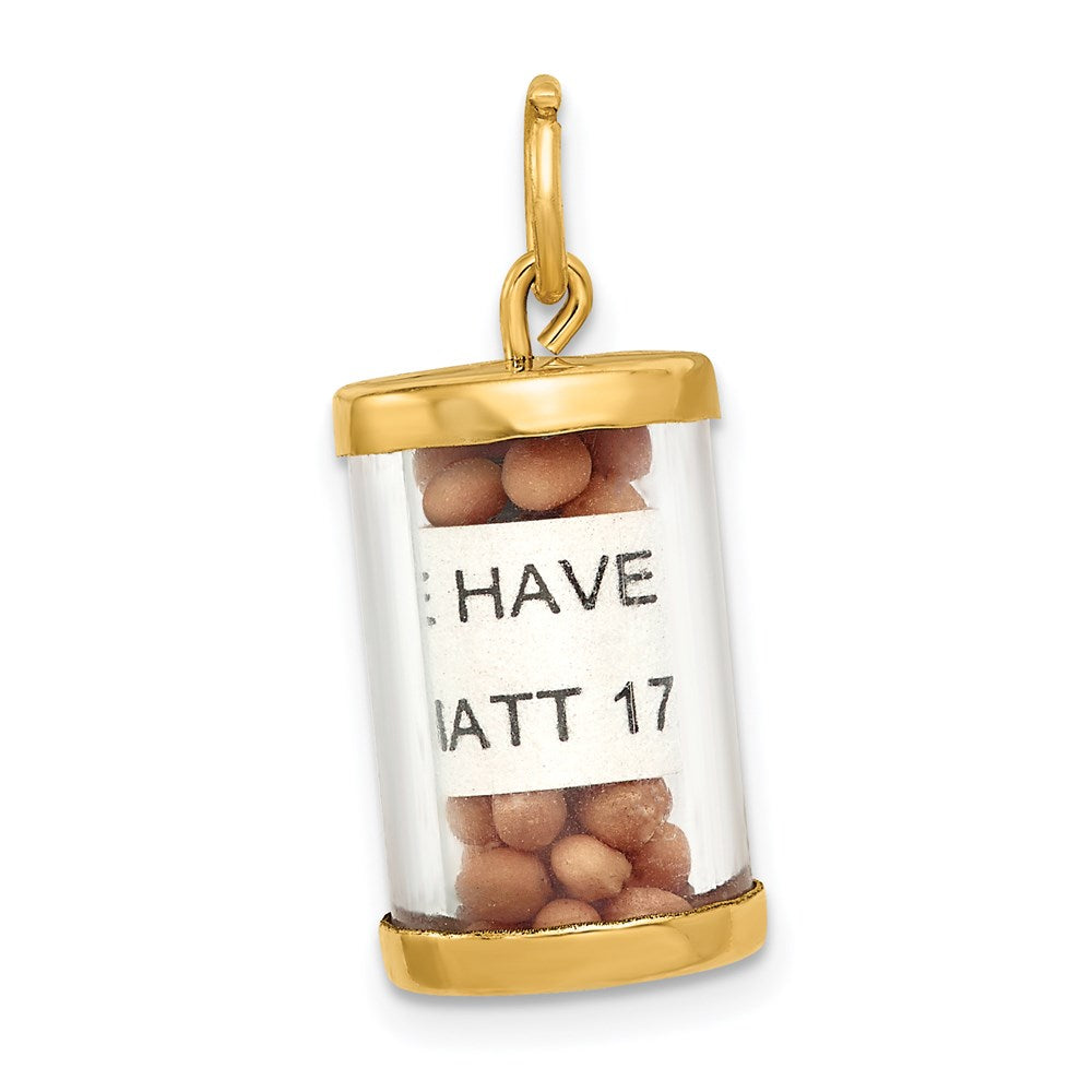 14K Gelbgold 14K 3-d Mustard Seeds Matthew 17 Ranke Anhänger