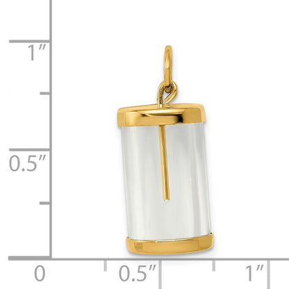 14K Gelbgold 14K Fillable Capsule Charm