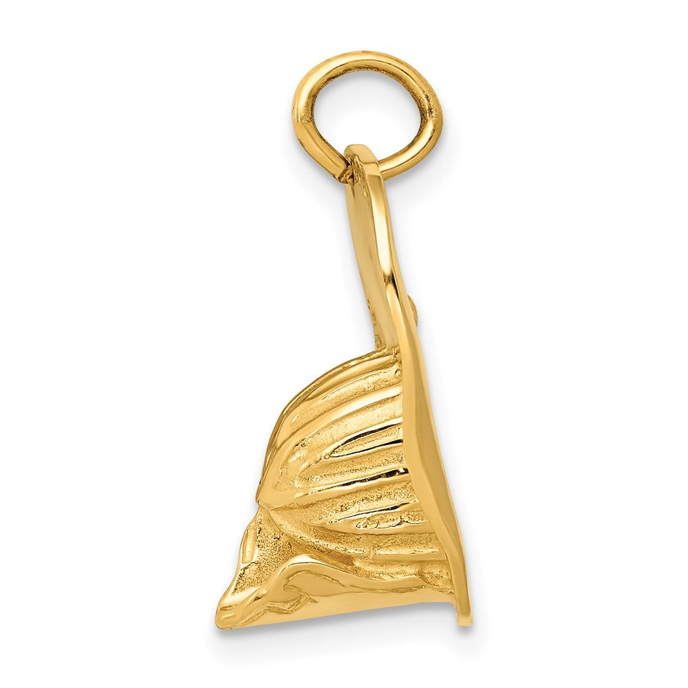 14K Gelbgold 14K 3-d Groß Fireman Hat Charm