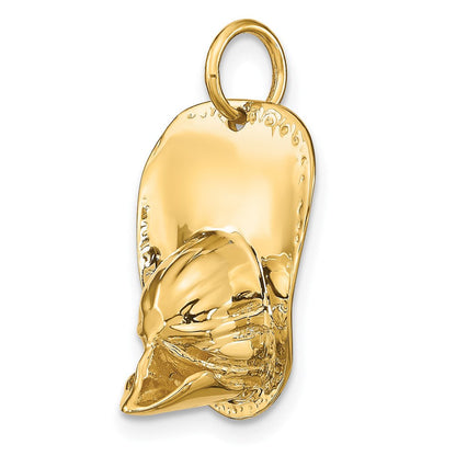 14K Gelbgold 14K 3-d Groß Fireman Hat Charm