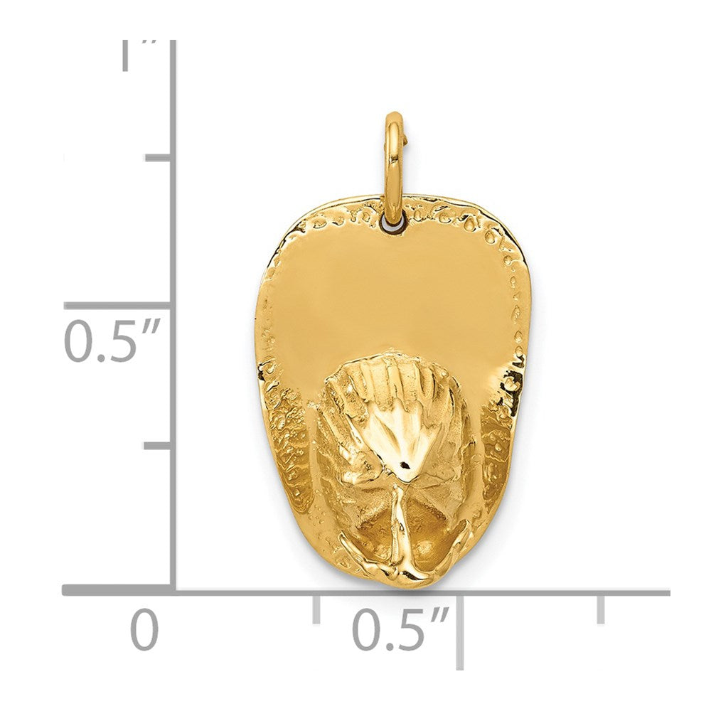 14K Gelbgold 14K 3-d Groß Fireman Hat Charm