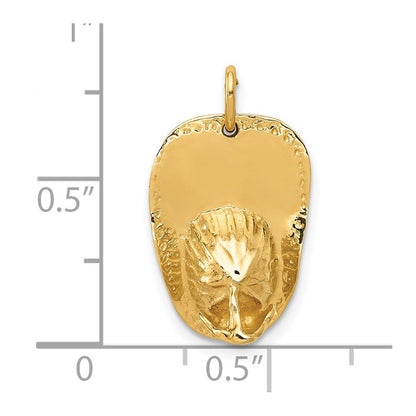14K Gelbgold 14K 3-d Groß Fireman Hat Charm