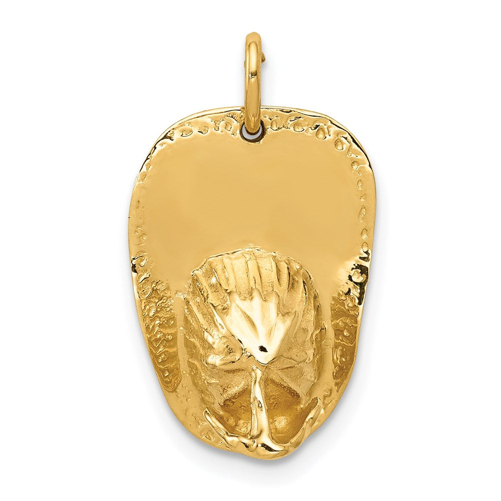 14K Gelbgold 14K 3-d Groß Fireman Hat Charm