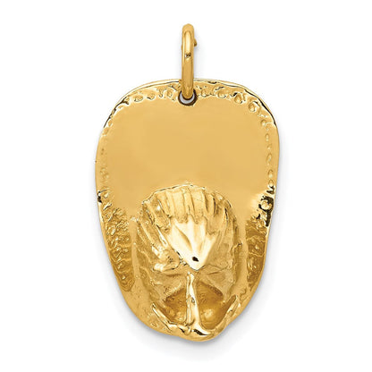 14K Gelbgold 14K 3-d Groß Fireman Hat Charm