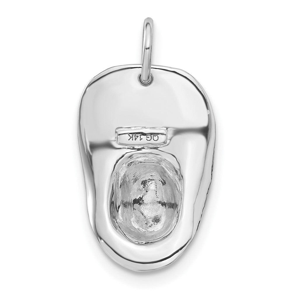 14K Weißgold 14K Weißgold 3-d Groß Fireman Hat Charm