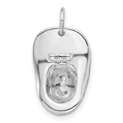 14K Weißgold 14K Weißgold 3-d Groß Fireman Hat Charm