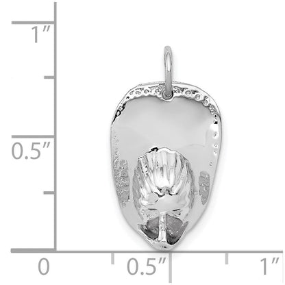 14K Weißgold 14K Weißgold 3-d Groß Fireman Hat Charm