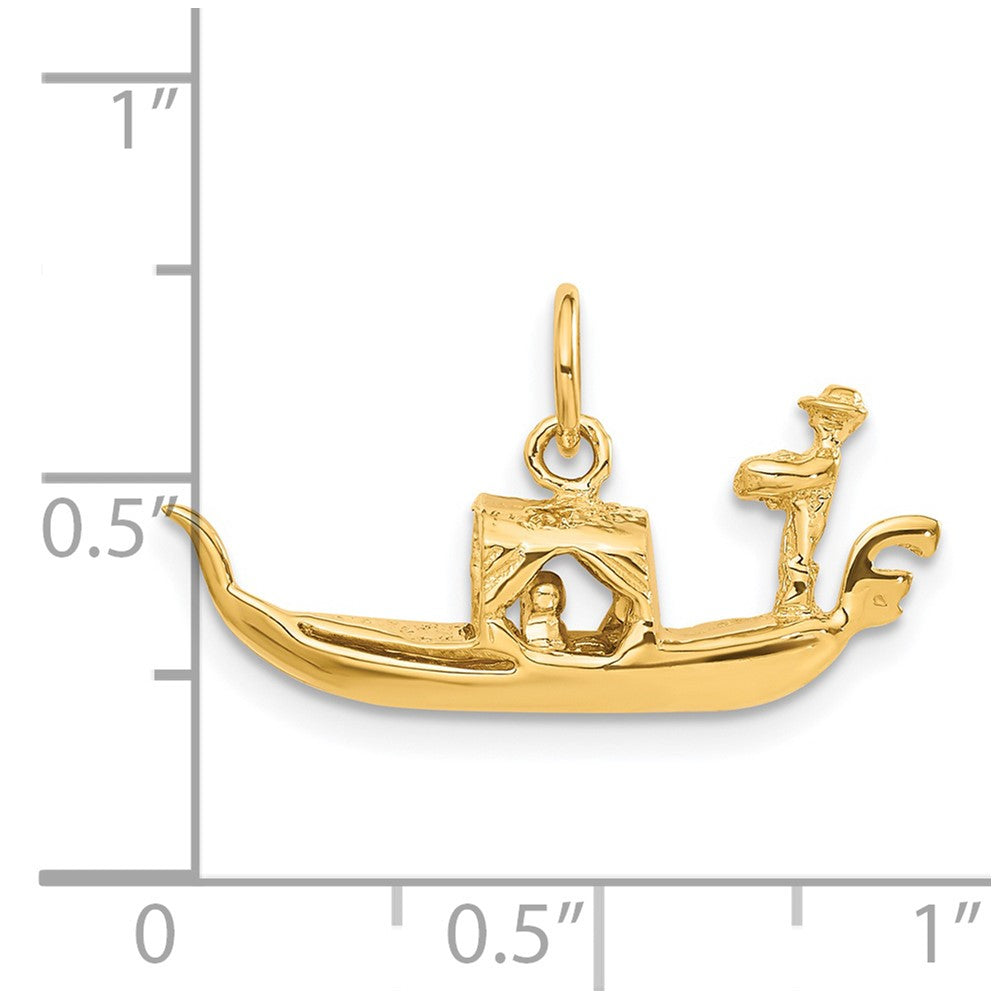 14K Gelbgold 14K 3d Gondola Charm