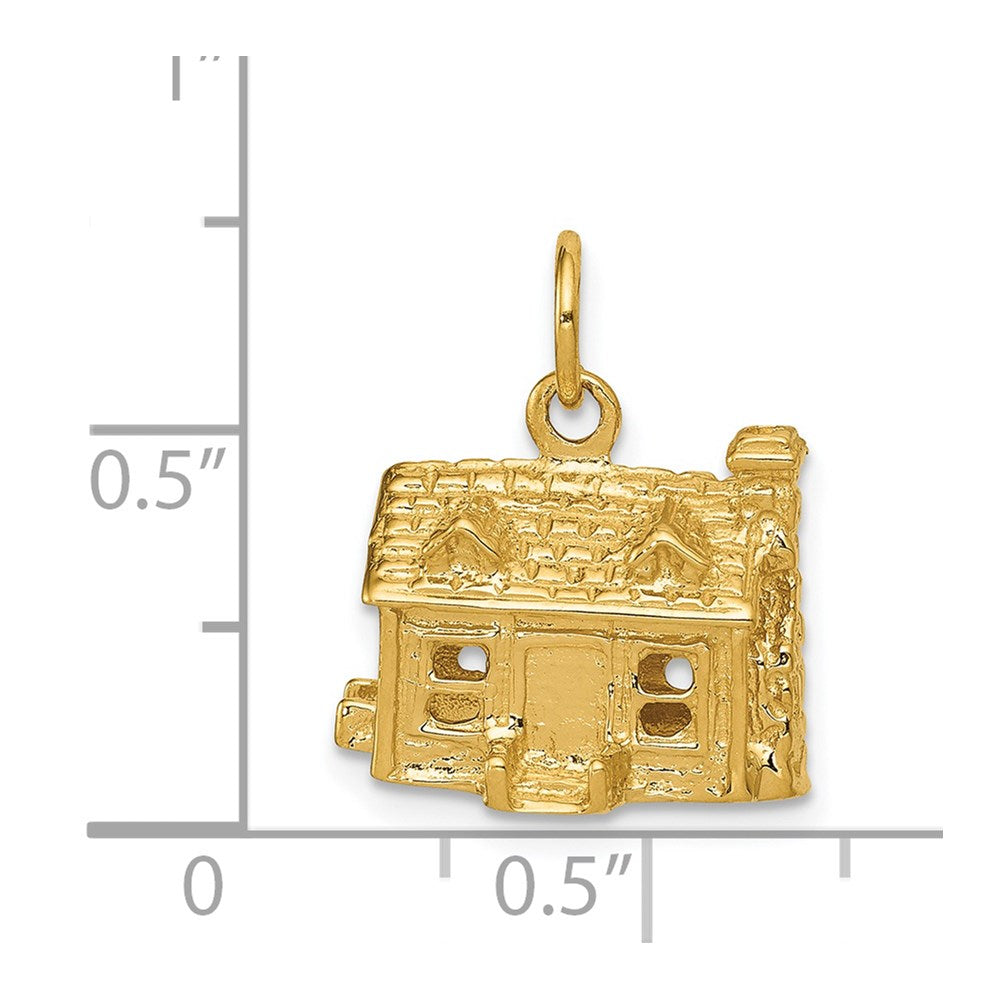 14K Gelbgold 14K 3-d House Charm