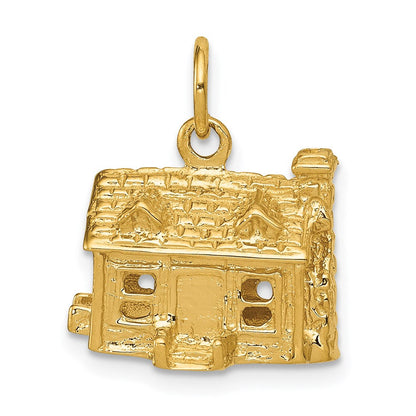 14K Gelbgold 14K 3-d House Charm