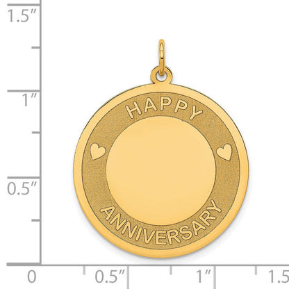 14K Gelbgold 14K Happy Jahrestag Charm