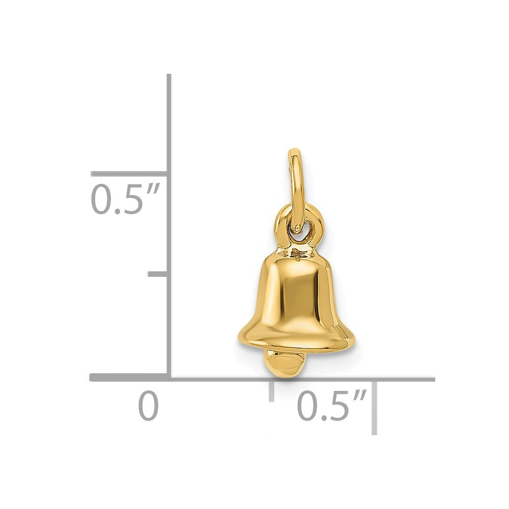 14K Gelbgold 14K 3d Hochzeit Bell Charm