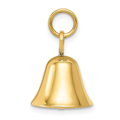 14K Gelbgold 14K Beweglich 3d Hochzeit Bell Charm