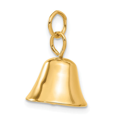 14K Gelbgold 14K Beweglich 3d Hochzeit Bell Charm