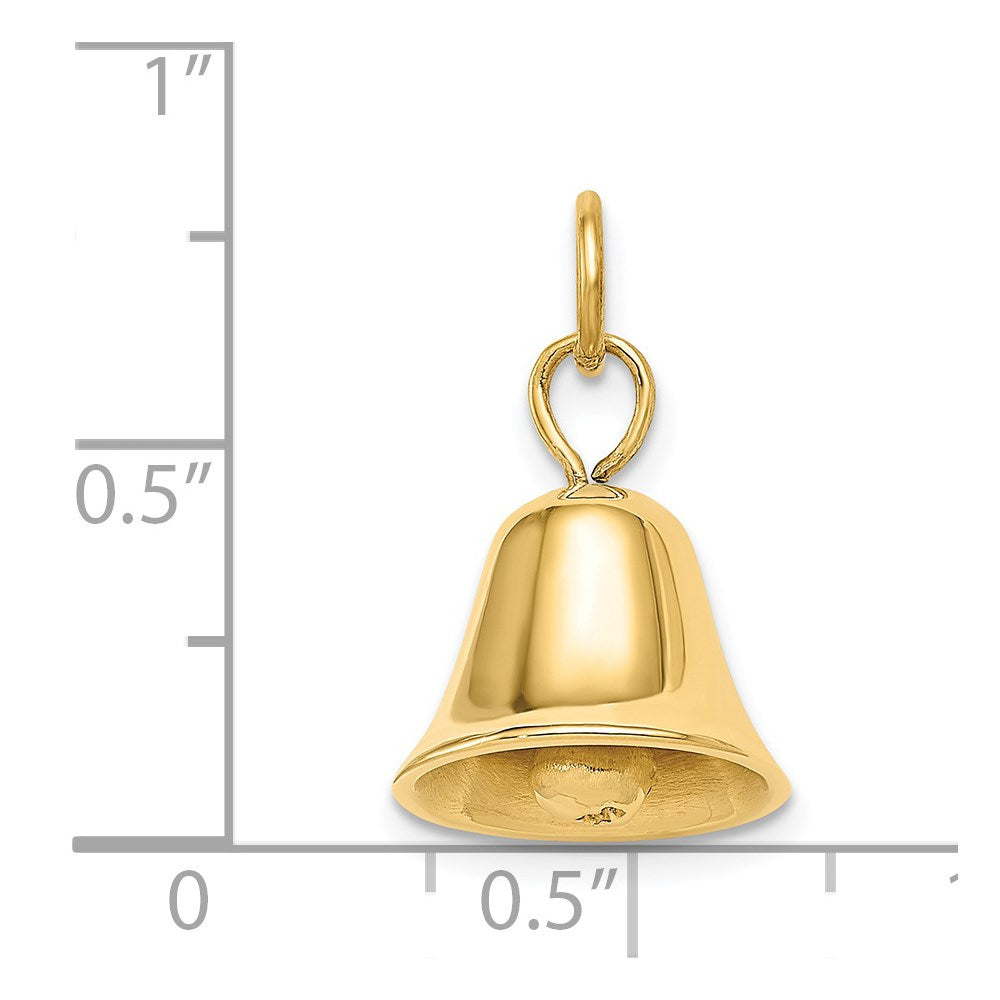 14K Gelbgold 14K Beweglich 3d Hochzeit Bell Charm