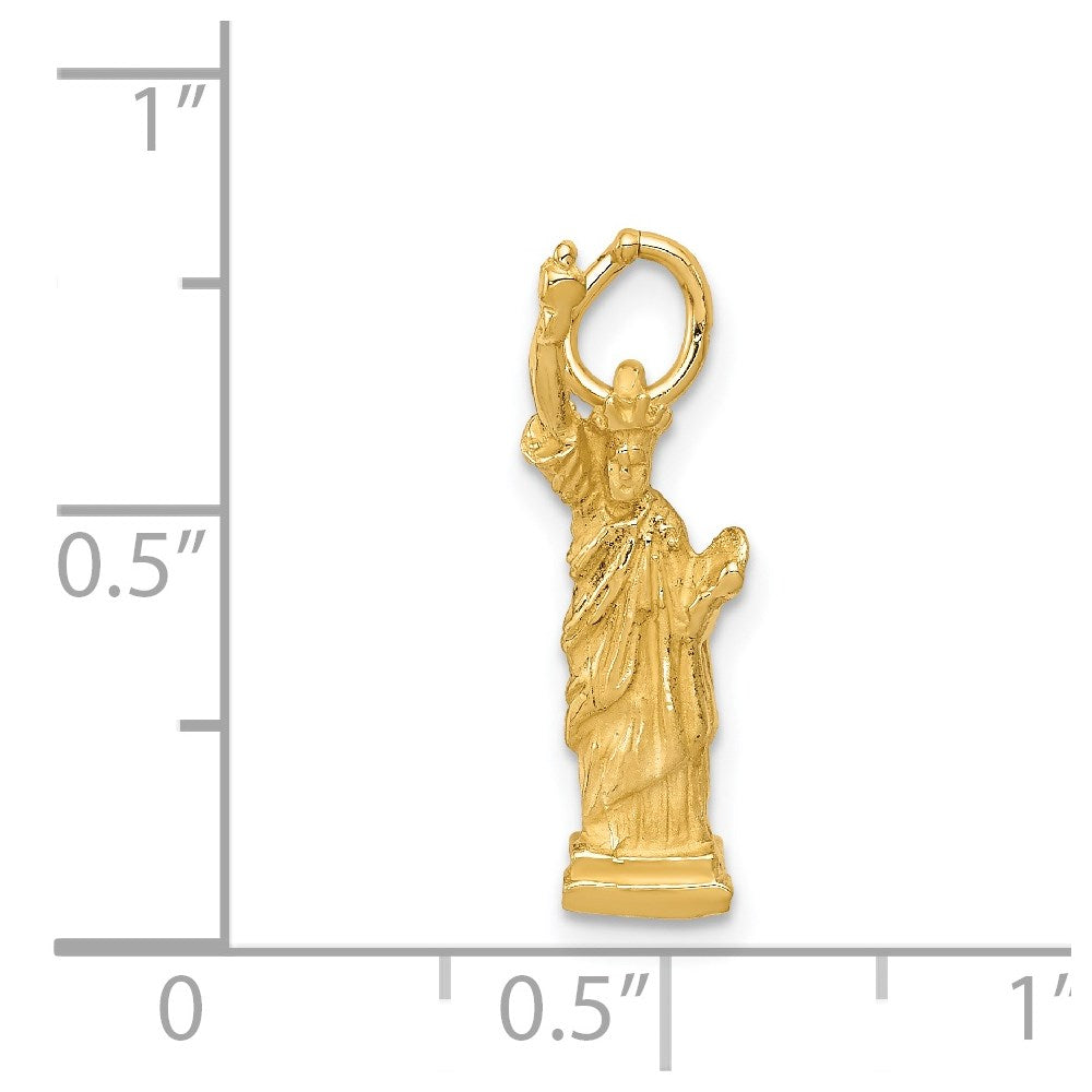 14K Gelbgold 14K 3d Statue Of Liberty Charm