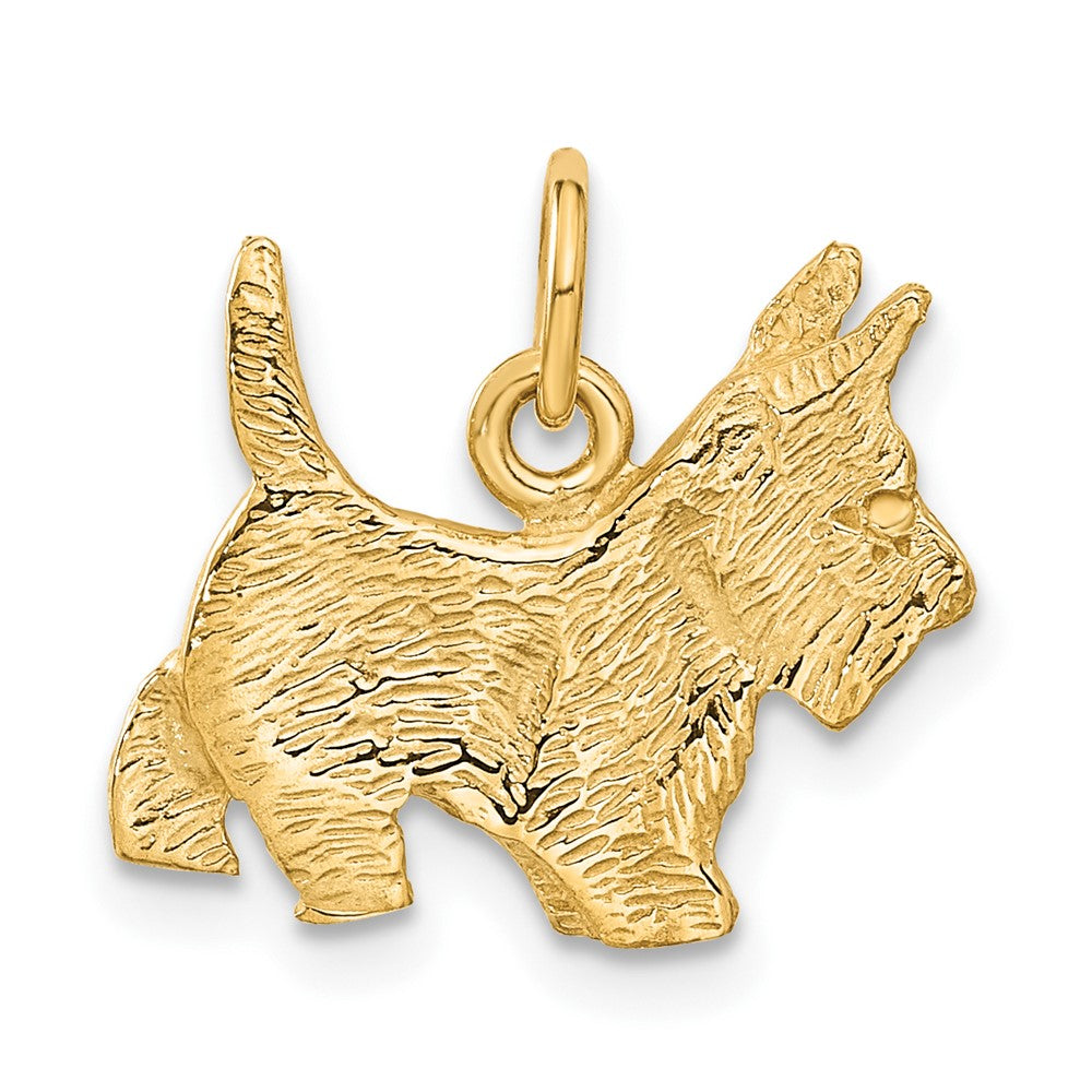 14K Gelbgold 14K Rubin Auge Scottie Hund Charm