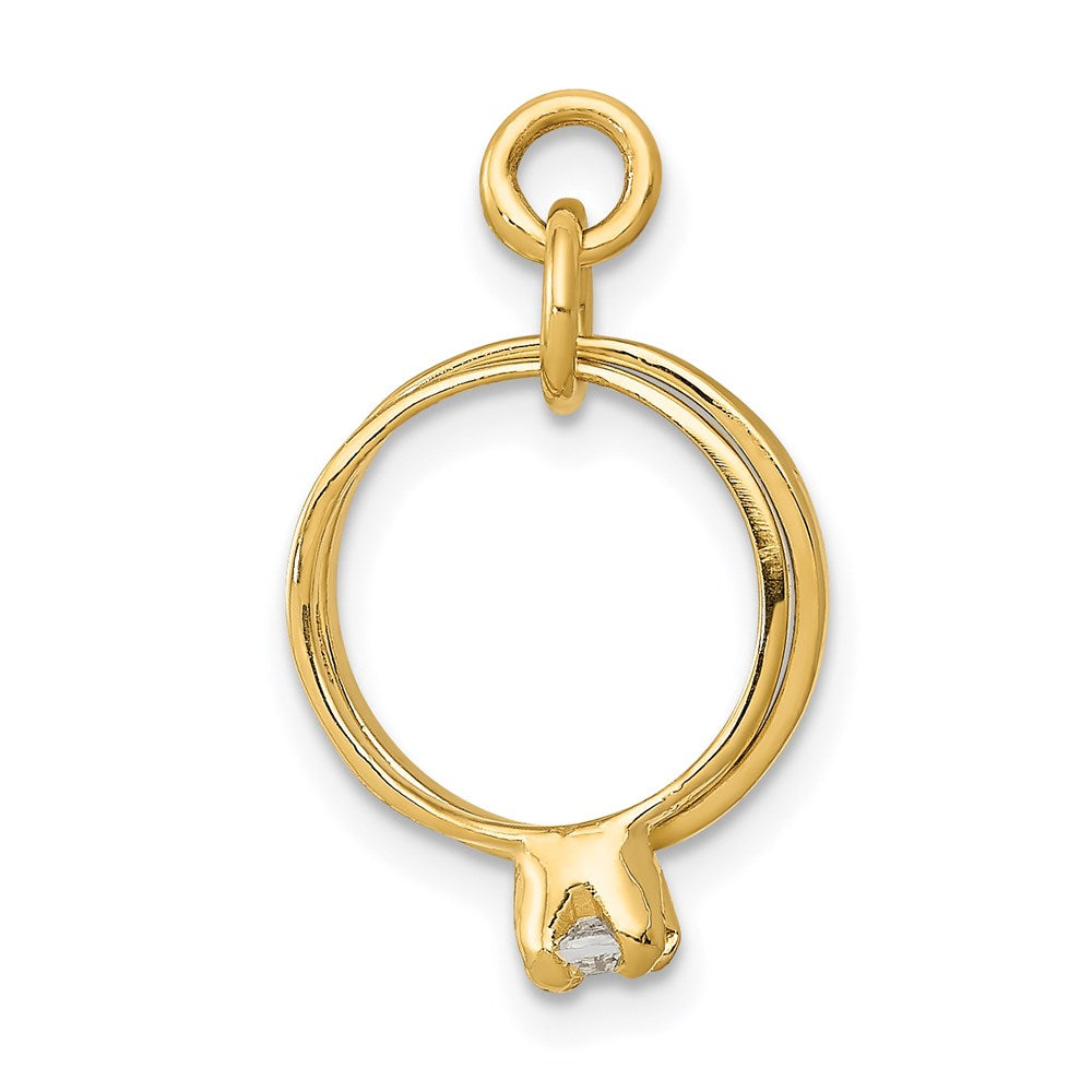 14K Gelbgold 14K 3d Hochzeit Rings Zirkonia Charm