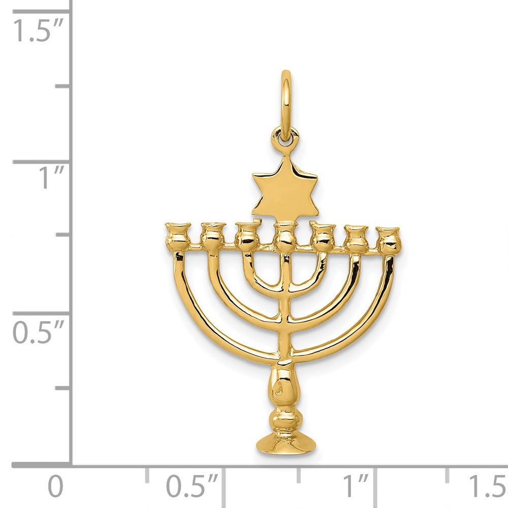 14K Gelbgold 14K 3d Menorah Charm