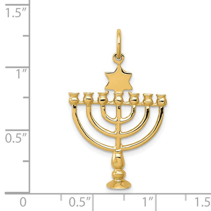 14K Gelbgold 14K 3d Menorah Charm