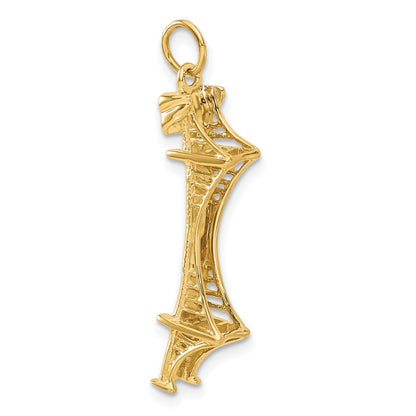 14K Gelbgold 14K 3d Golden Gate Bridge Charm