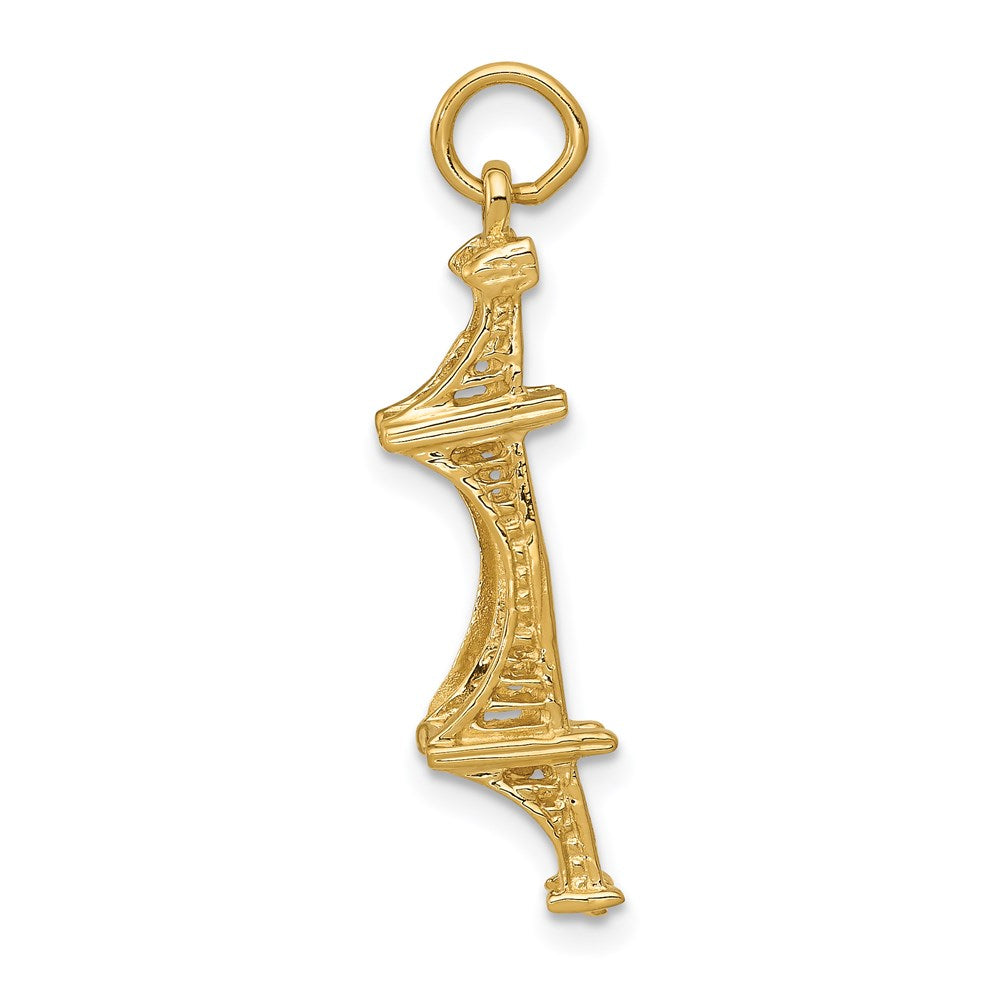14K Gelbgold 14K 3d Golden Gate Bridge Charm