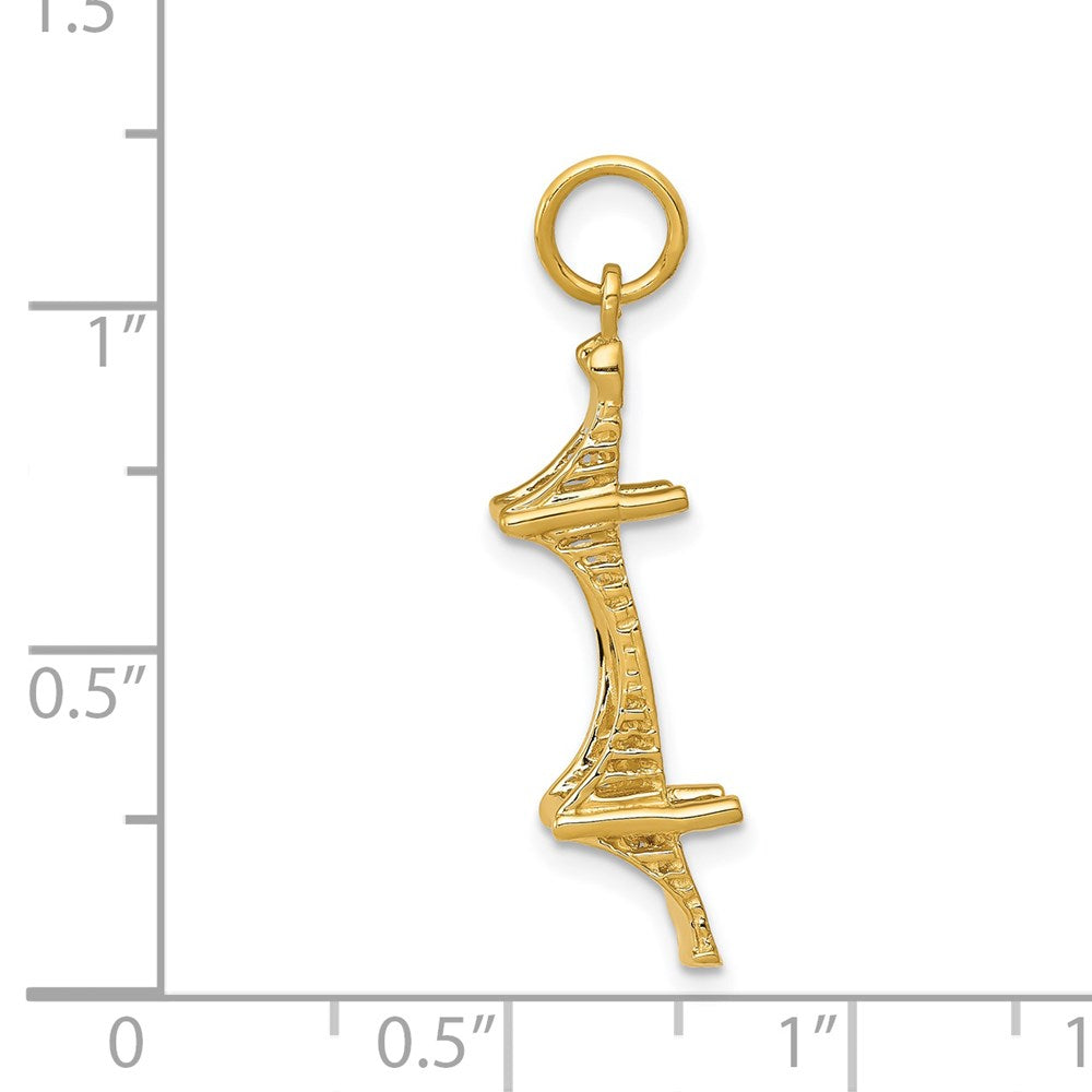 14K Gelbgold 14K 3d Mackinac Bridge Charm