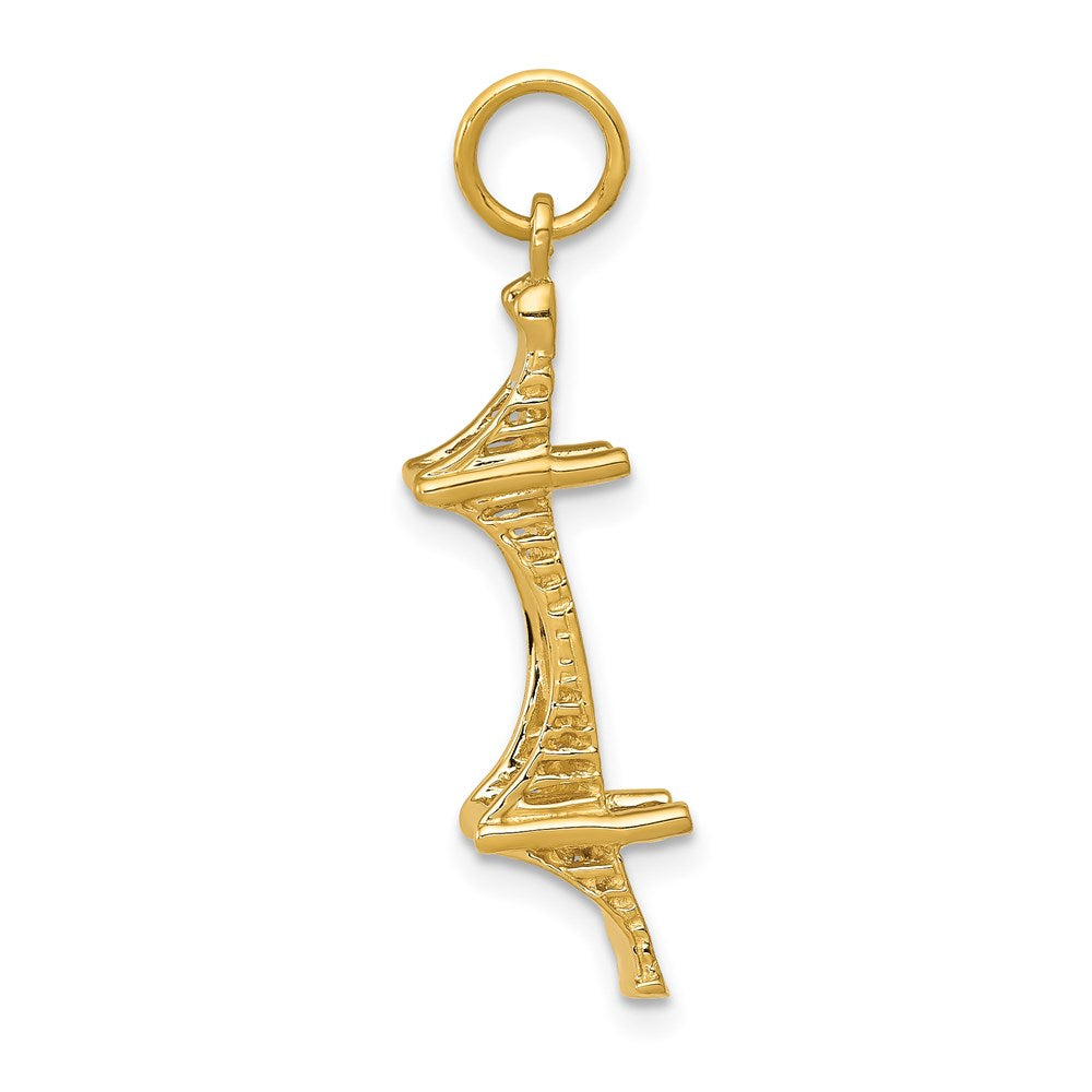 14K Gelbgold 14K 3d Mackinac Bridge Charm