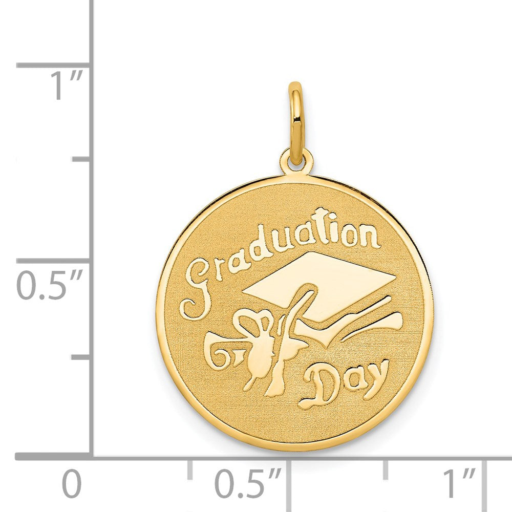 14K Gelbgold 14K Abschluss Day Plättchen Charm