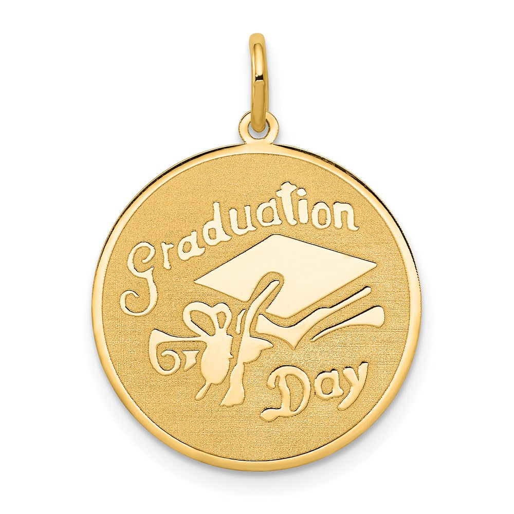 14K Gelbgold 14K Abschluss Day Plättchen Charm