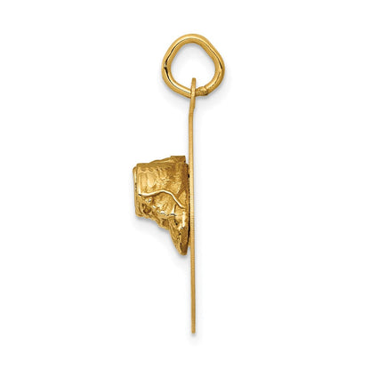 14K Gelbgold 14K Klein Massiv Gravierbar Baby Shoes auf Plättchen Charm