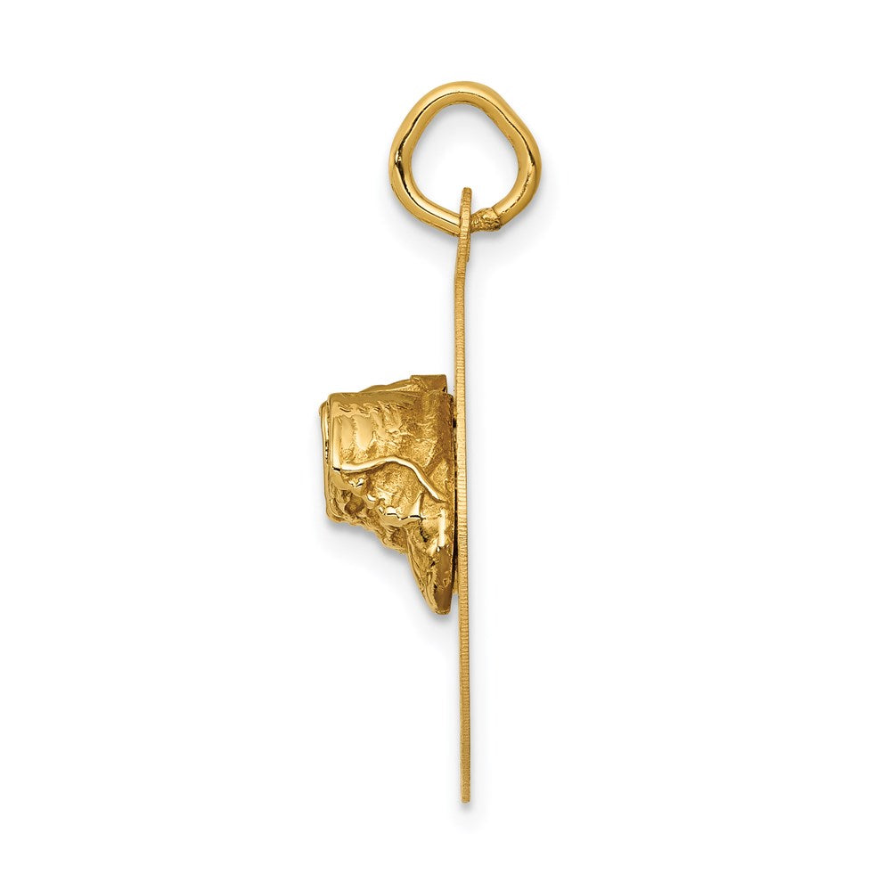 14K Gelbgold Klein Massiv Gravierbar Baby Shoes auf Plättchen Charm