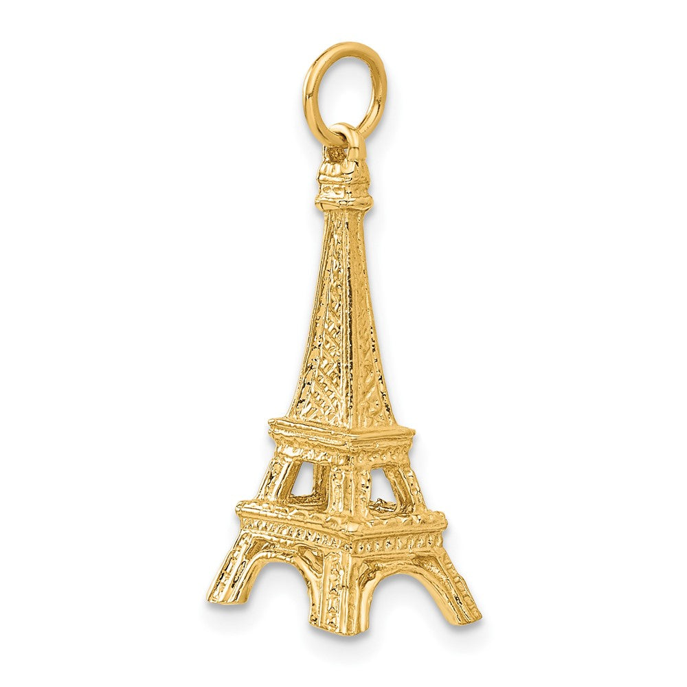 14K Gelbgold 14ky 3d Eiffel Tower Charm
