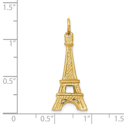 14K Gelbgold 14ky 3d Eiffel Tower Charm