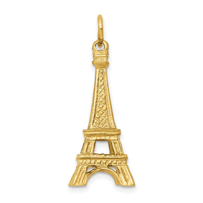 14K Gelbgold 14ky 3d Eiffel Tower Charm