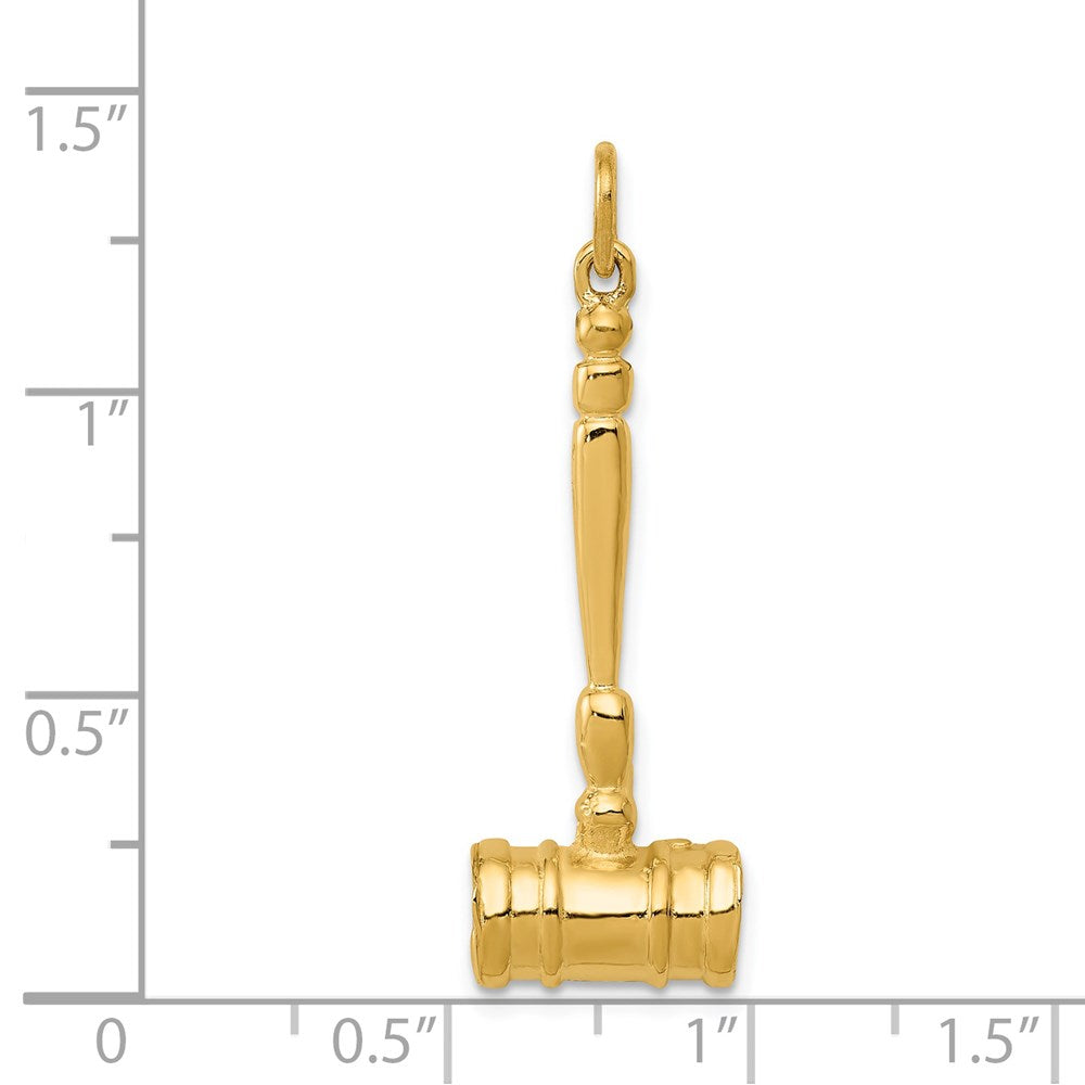 14K Gelbgold 14K 3-d Gavel Charm