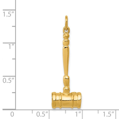 14K Gelbgold 14K 3-d Gavel Charm