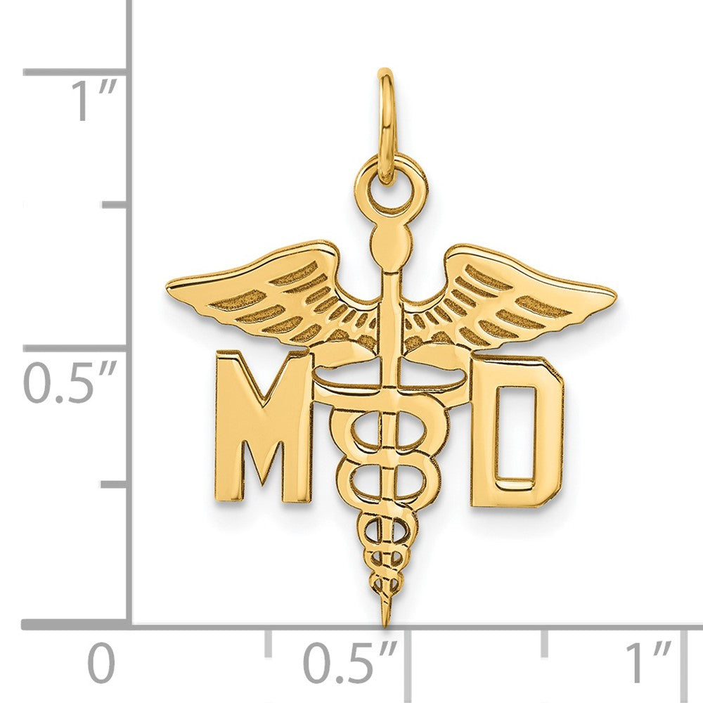 14K Gelbgold 14K Groß M.d. Caduceus Charm