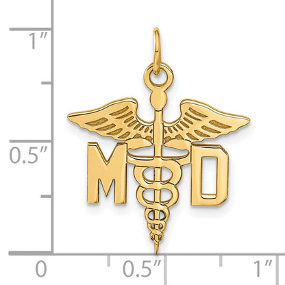 14K Gelbgold 14K Groß M.d. Caduceus Charm