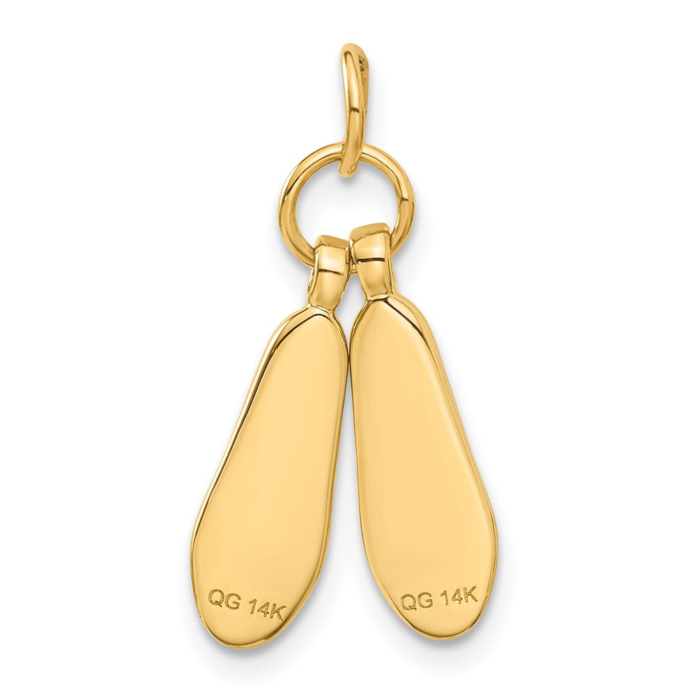 14K Gelbgold 14K 3d Ballett Slippers Charm