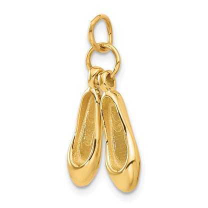 14K Gelbgold 14K 3d Ballett Slippers Charm