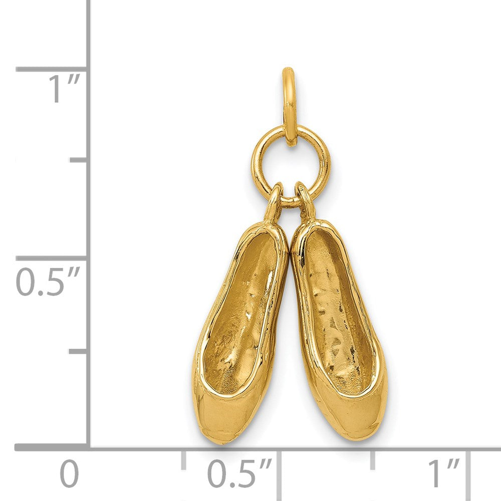 14K Gelbgold 3d Ballett Slippers Charm