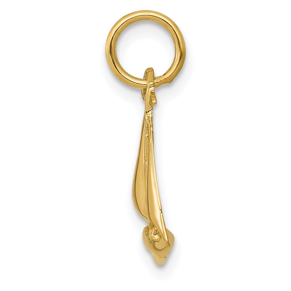 14K Gelbgold 14K 3d Segelboot Charm