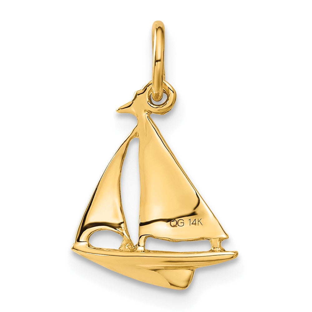 14K Gelbgold 14K 3d Segelboot Charm