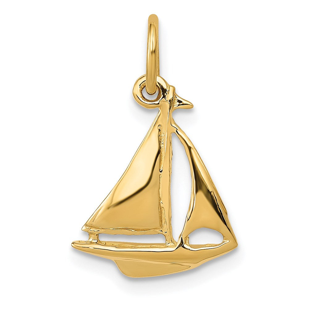 14K Gelbgold 14K 3d Segelboot Charm