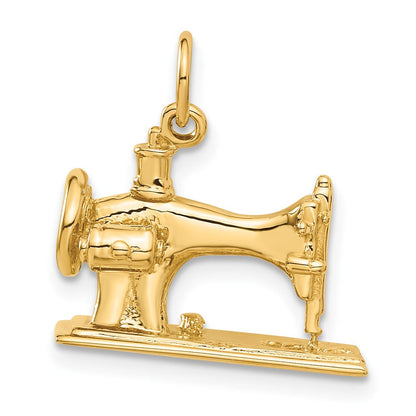 14K Gelbgold 14K 3d Antik Sewing Machine Charm