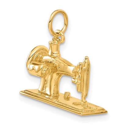 14K Gelbgold 14K 3d Antik Sewing Machine Charm